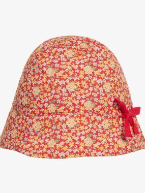 Bonpoint baby red floral sun hat T2